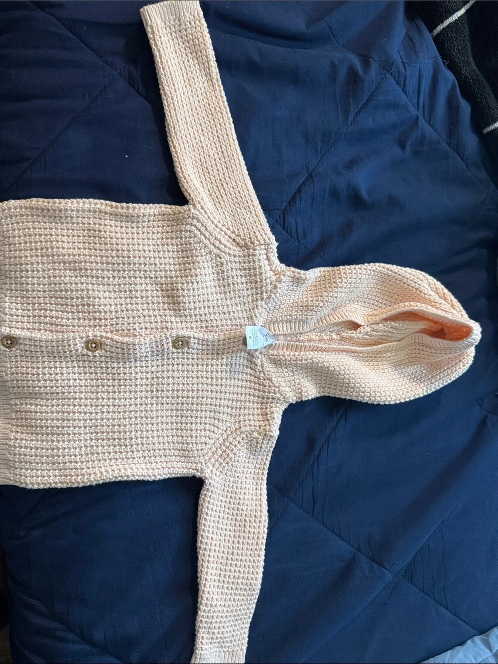 Carter's Peach Knit Hooded Button Sweater